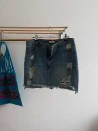 Spódniczka mini jeans dziury r. 38 JACQUELINE DE YONG