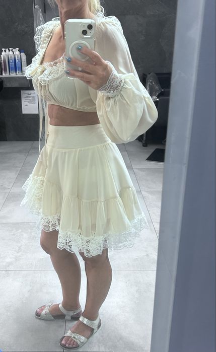 Komplet ecru Loveya roz 36