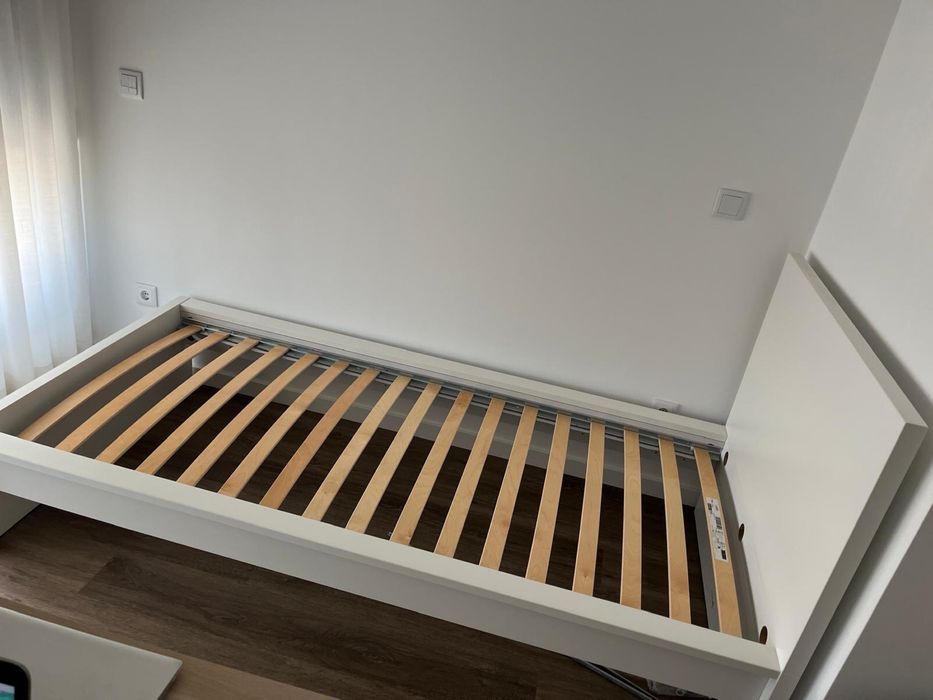 MALM Estrutura de cama, branco, 90x200 cm