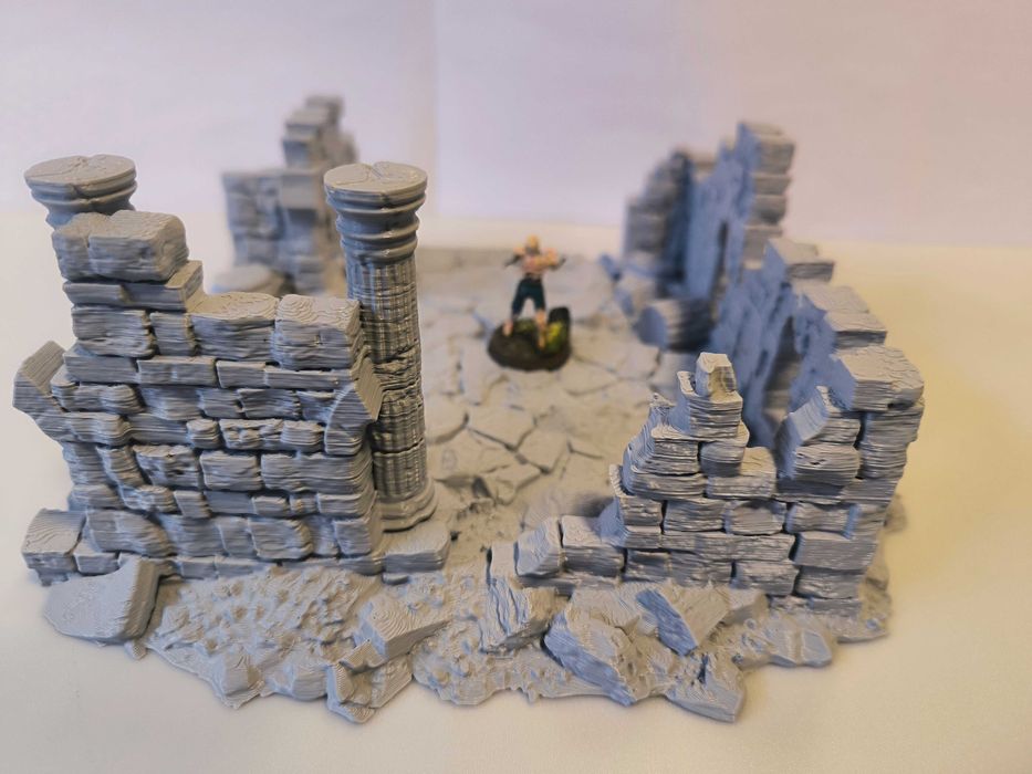 Zrujnowana droga skręt L (Lost City) RPG D&D Diorama Makieta