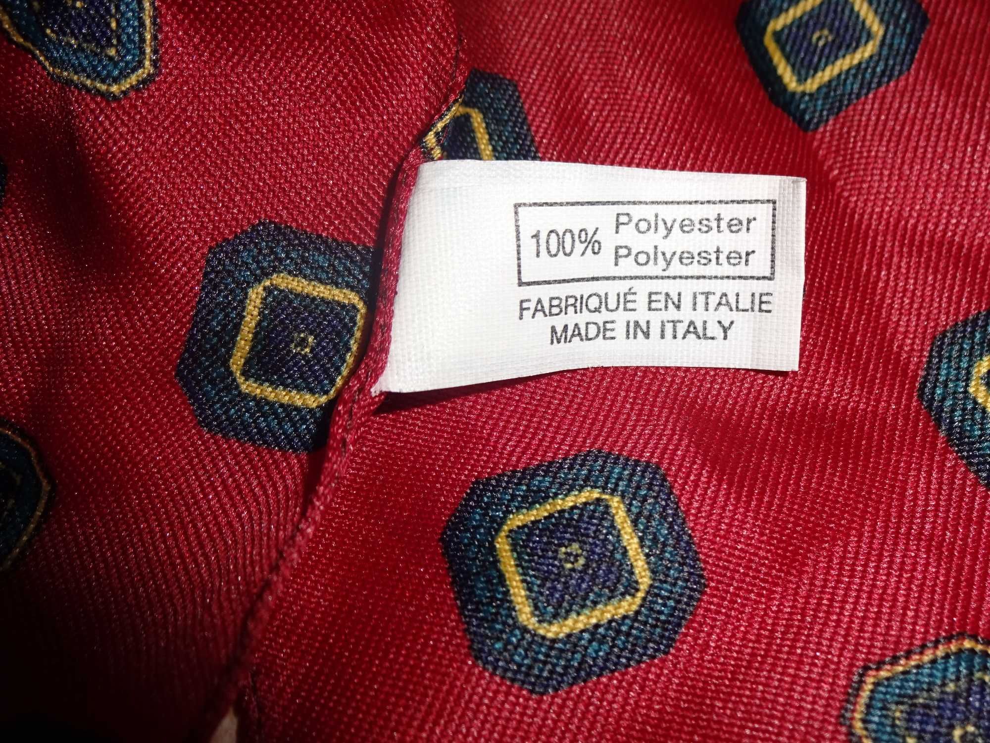 made in Italy elegancki cieńki bordowy szal szalik fular plastron
