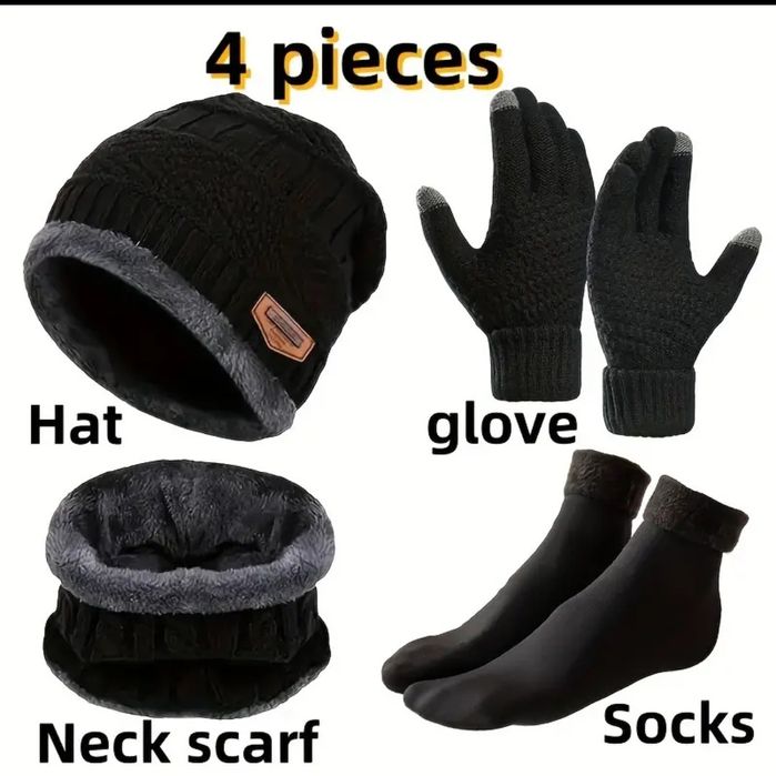 Conjunto de acessórios de Inverno com 4 Peças. Novo.