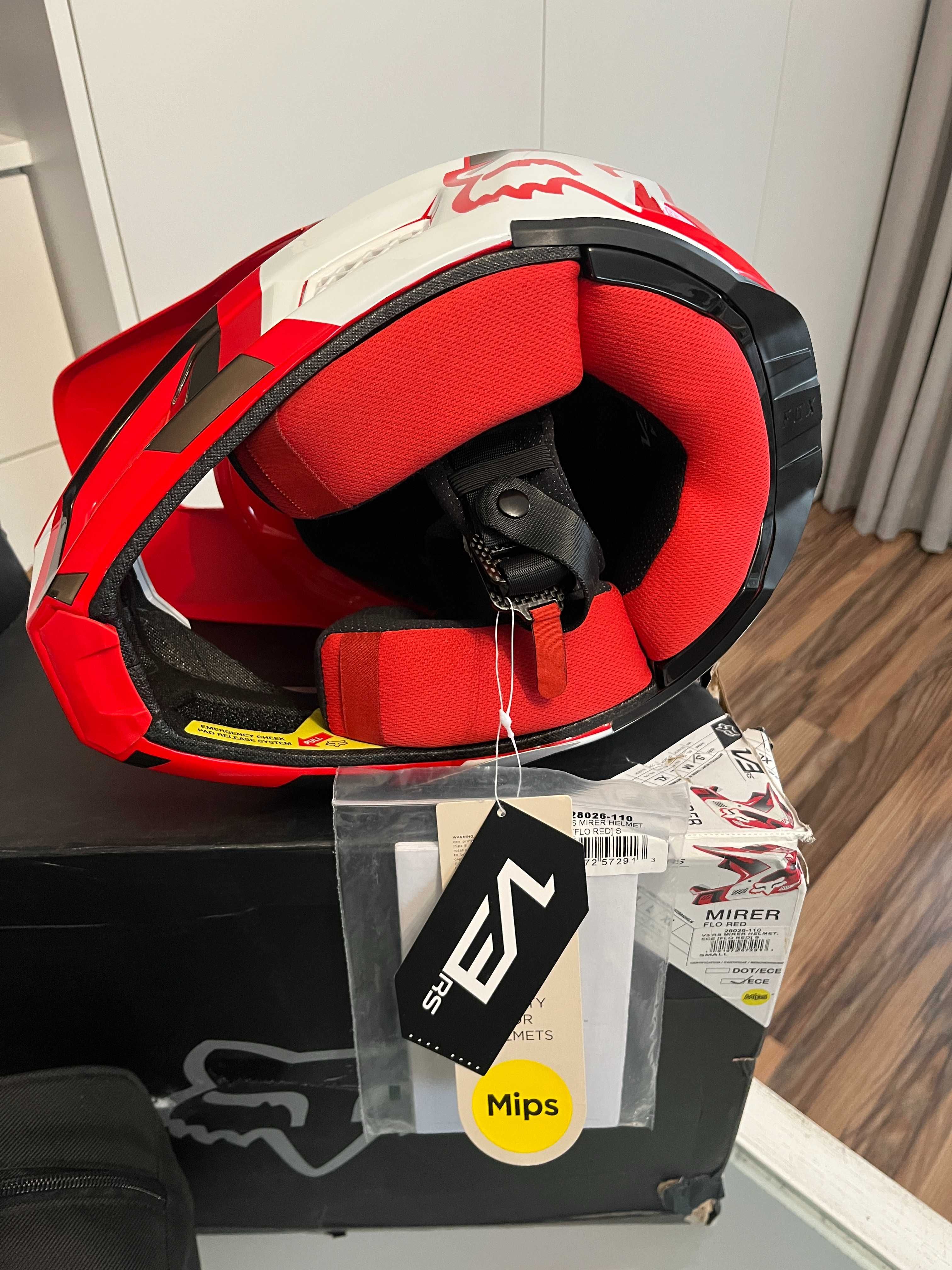 Kask FOX V3 RS Mirer Red MX (cross,quad,enduro,mtb) GWARANCJA