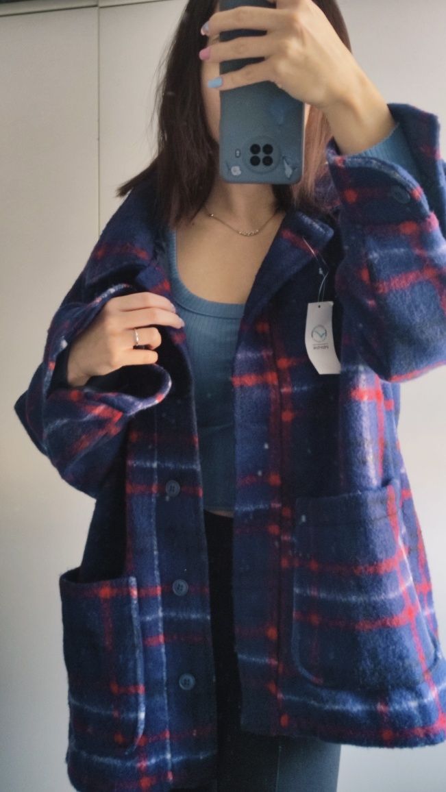 Kurtka jesienna koszulowa elegancka damska L XL oversize