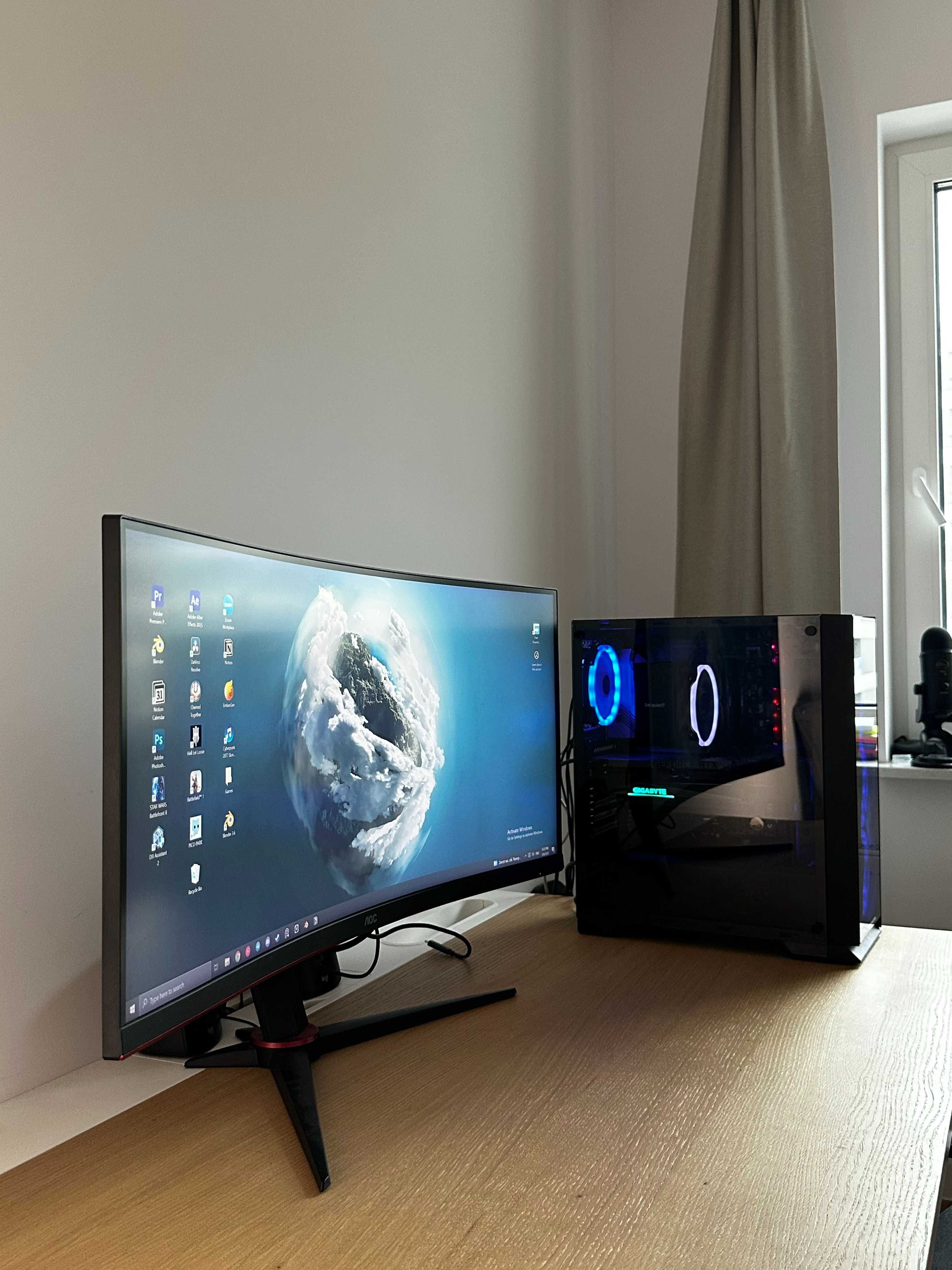 Komputer Gamingowy + Monitor, GeForce RTX 3070 Ti + Intel i5-12600KF