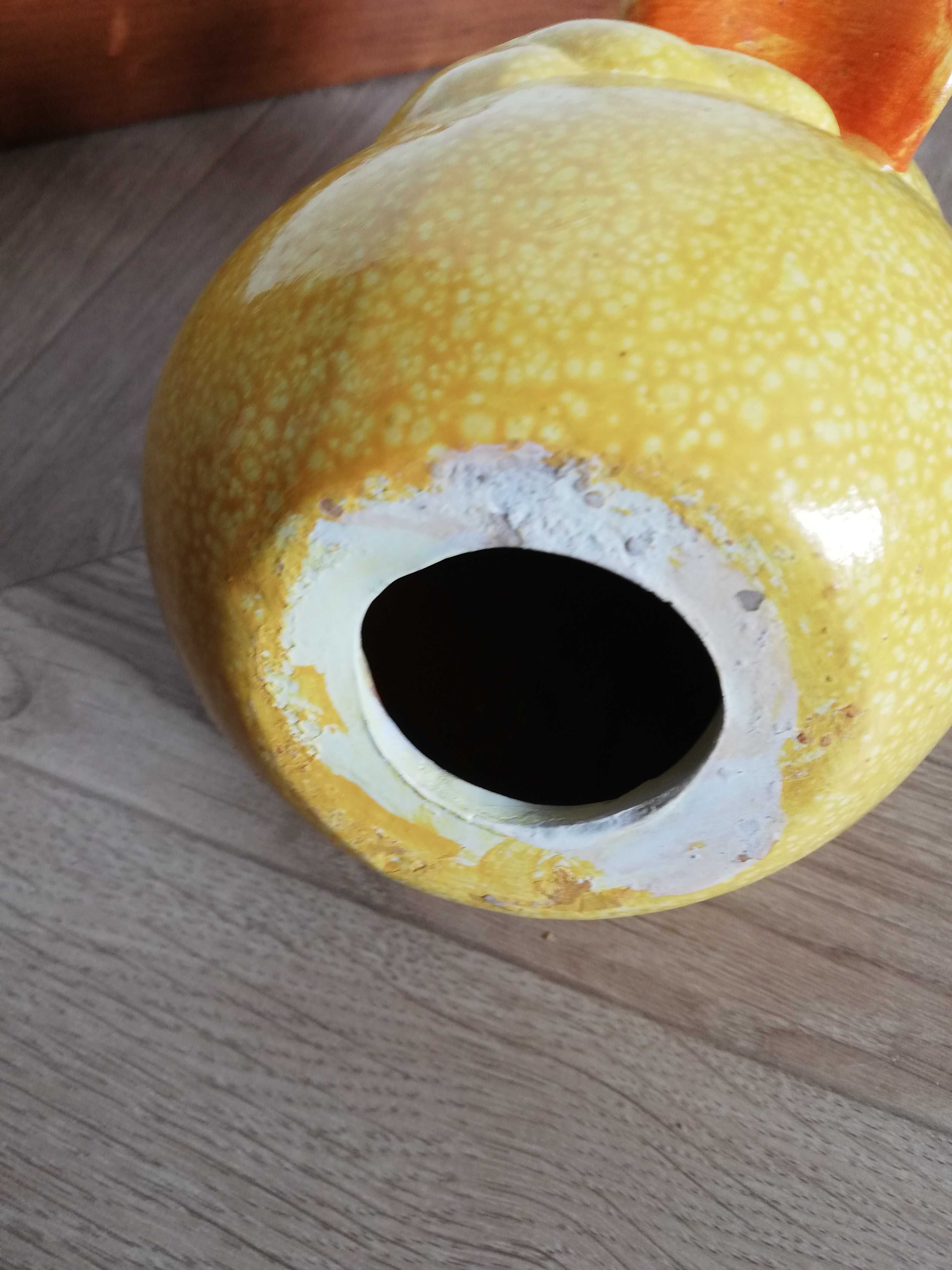Figurka ceramiczna kaczka żółta 17cm wysokości ozdoba