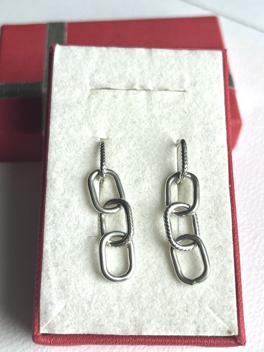 Kolczyki długie ogniwa srebrne nowe 925srebro typu Pandora