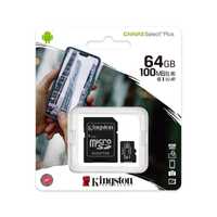Cartão MicroSD Kingston Canvas Select Plus 64GB C10 + Adaptador