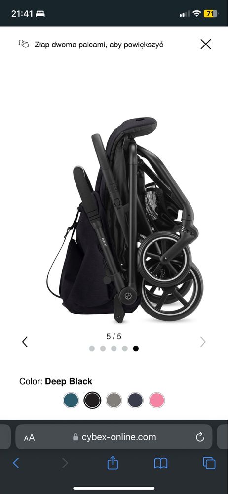 Wózek spacerowy Cybex Eezy S+2 Deep Black