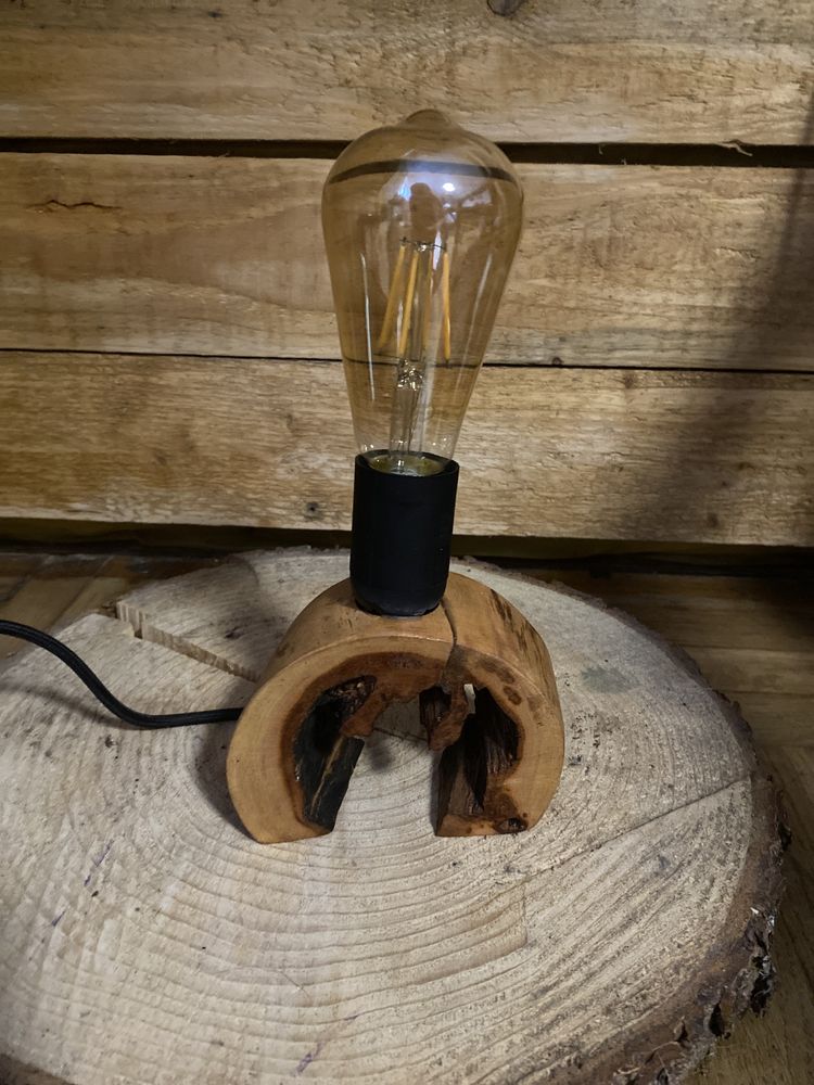 Lampa drewniana wiśnia