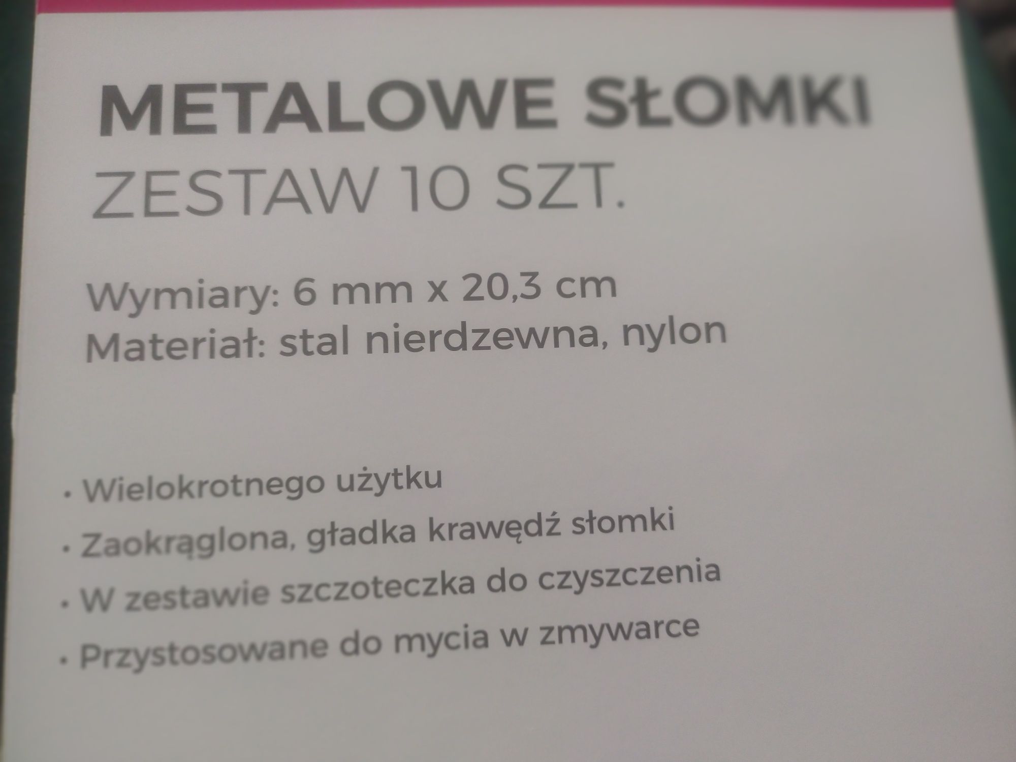Metalowe słomki z czyścikiem 10 sztuk czarne