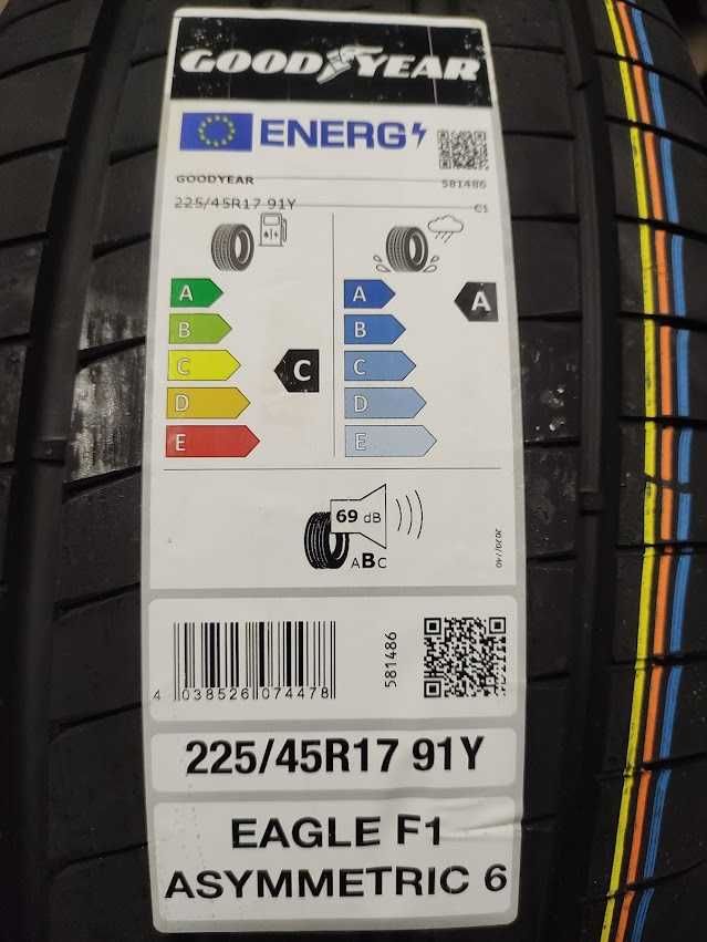 225/45R17 Goodyear F1 Asymmetric 6 cztery nowe opony cash back 150zł