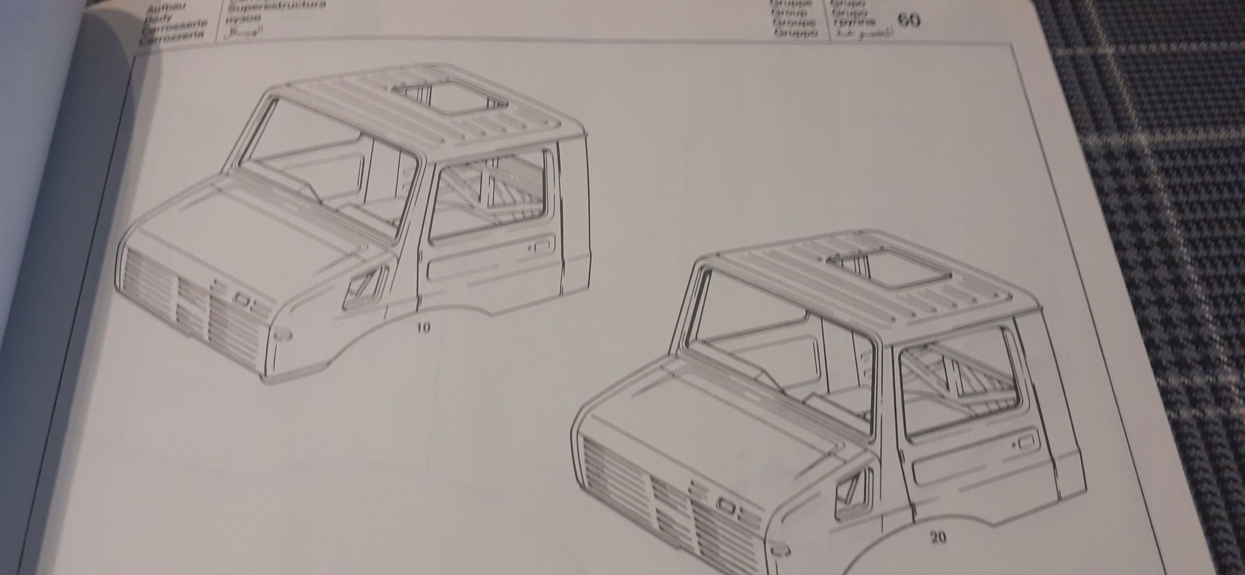 Mercedes Unimog 425 Kabina Katalog Części 1976