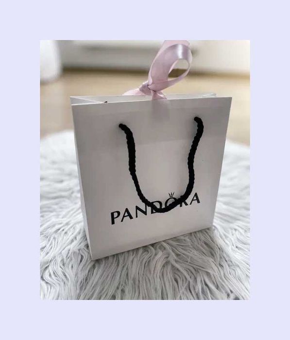 Torebka prezentowa na biżuteria Pandora ze wstążka PREZENT DZIEŃ MAMY