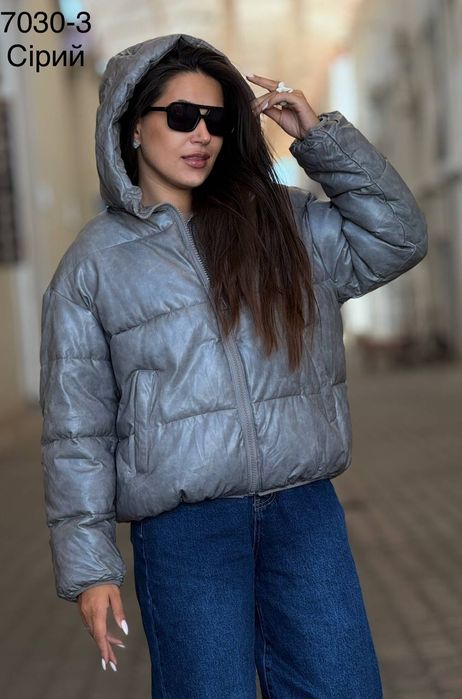 Жіноча куртка демісезон колір графіт сірий