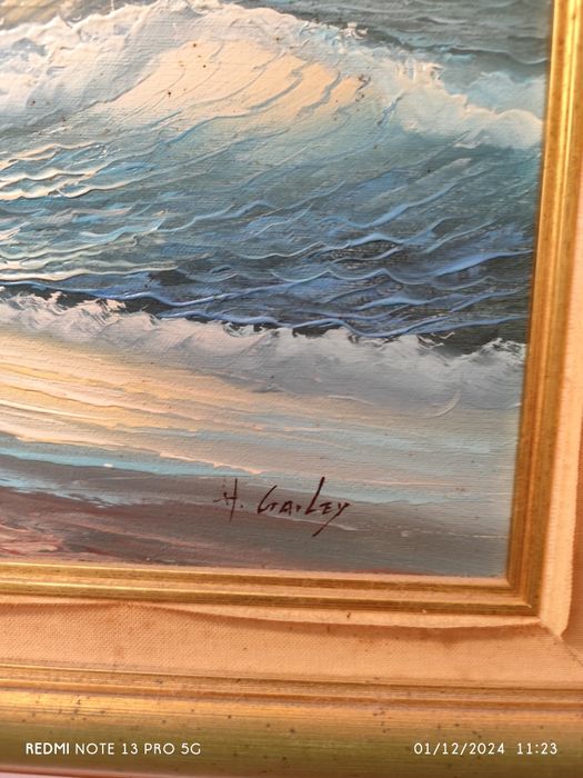 2 quadros pintados e óleo