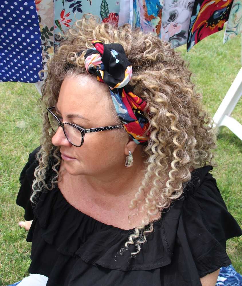OPASKA na włosy wiązana profilowana z drucikiem WZORY