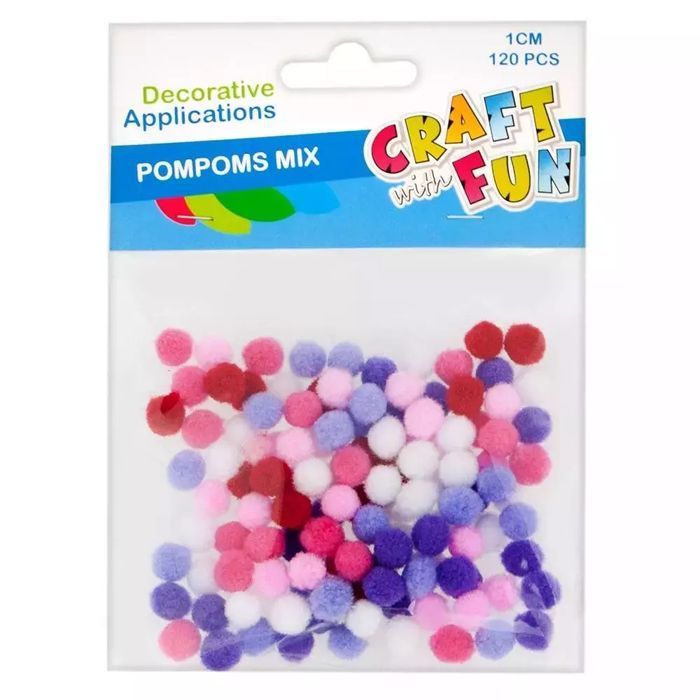 Pompony dekoracyjne, 120 sztuk. Craft with Fun