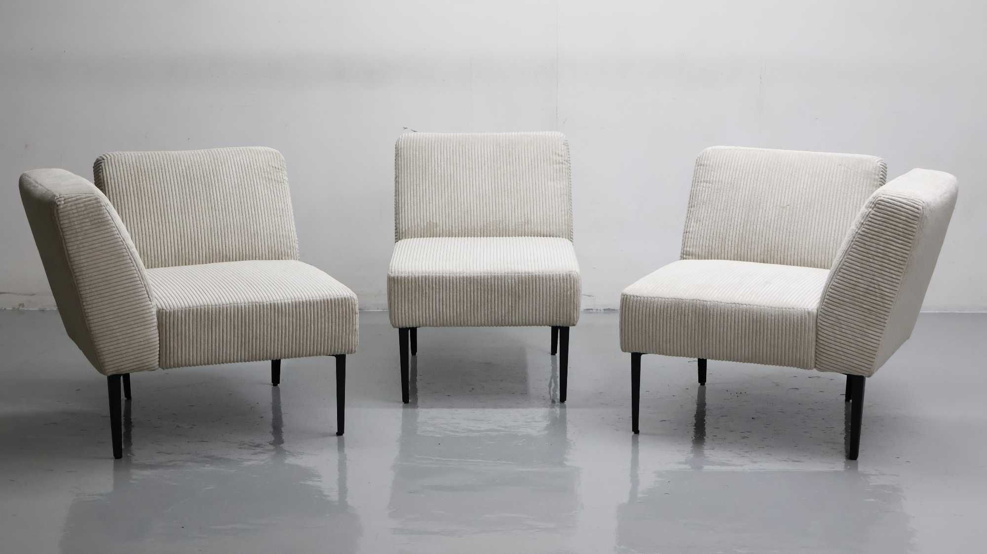 TBG Nowa sofa 3 osoboa lub 2 osobowa fotel sztruks MODUŁOWE sof puzzle