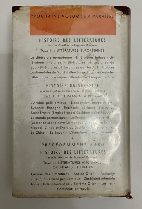 Livro Histoire Universelle 1 - Encylopédie de La Pléiade (Francês)