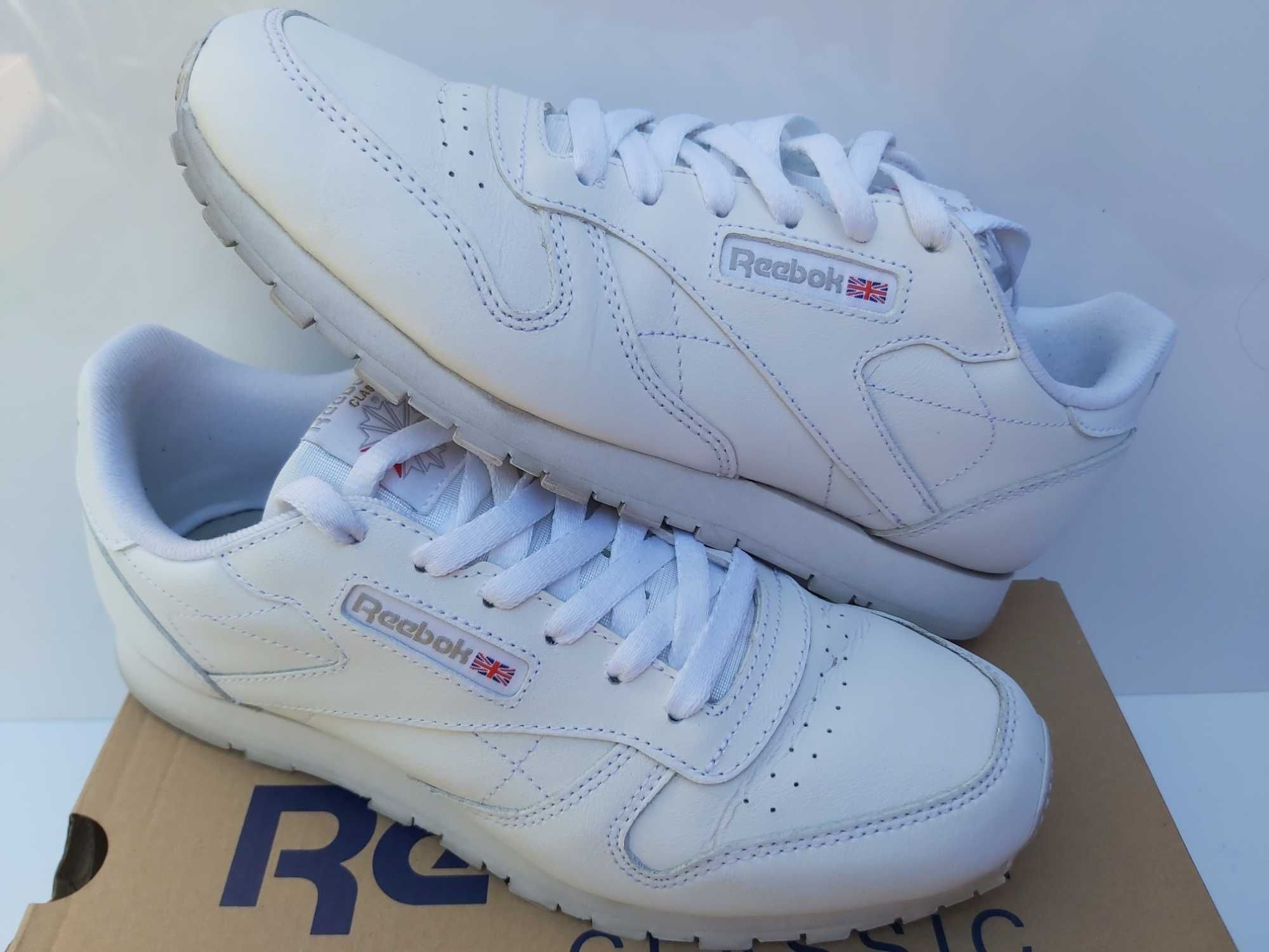 SP Sportowe sneakersy Reebok leather classic 38 białe półbuty skórzane