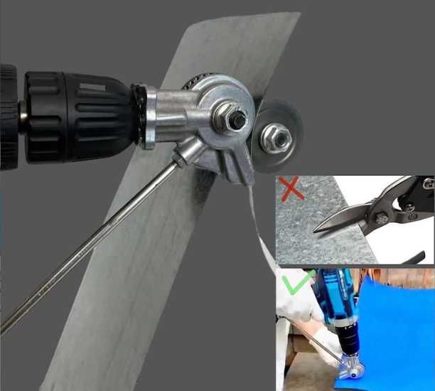 DO CIĘCIA BLACHY adapter przystawka na wkrętarkę nożyce stal zestaw
