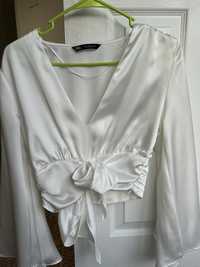 Атласна блузка з довгими рукавами Zara
