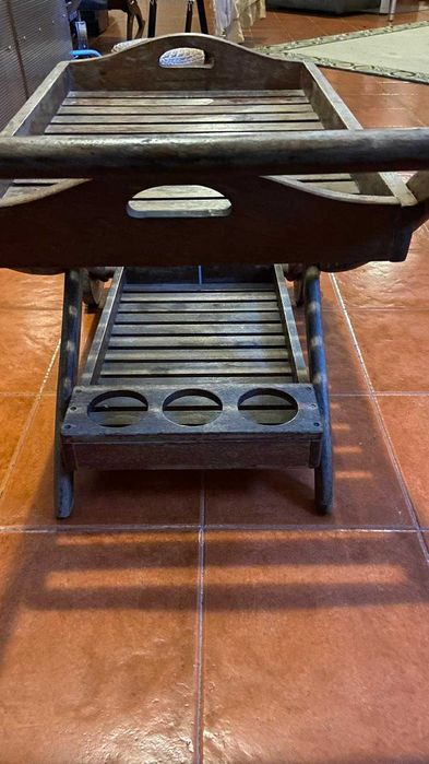 CARRINHO CHA/BEBIDAS DE APOIO - EXTERIOR EM MADEIRA TEKA