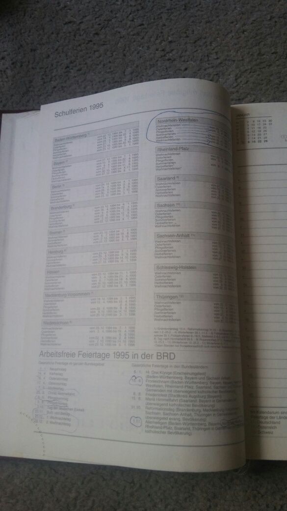 Kalendarz 1995 niemiecki