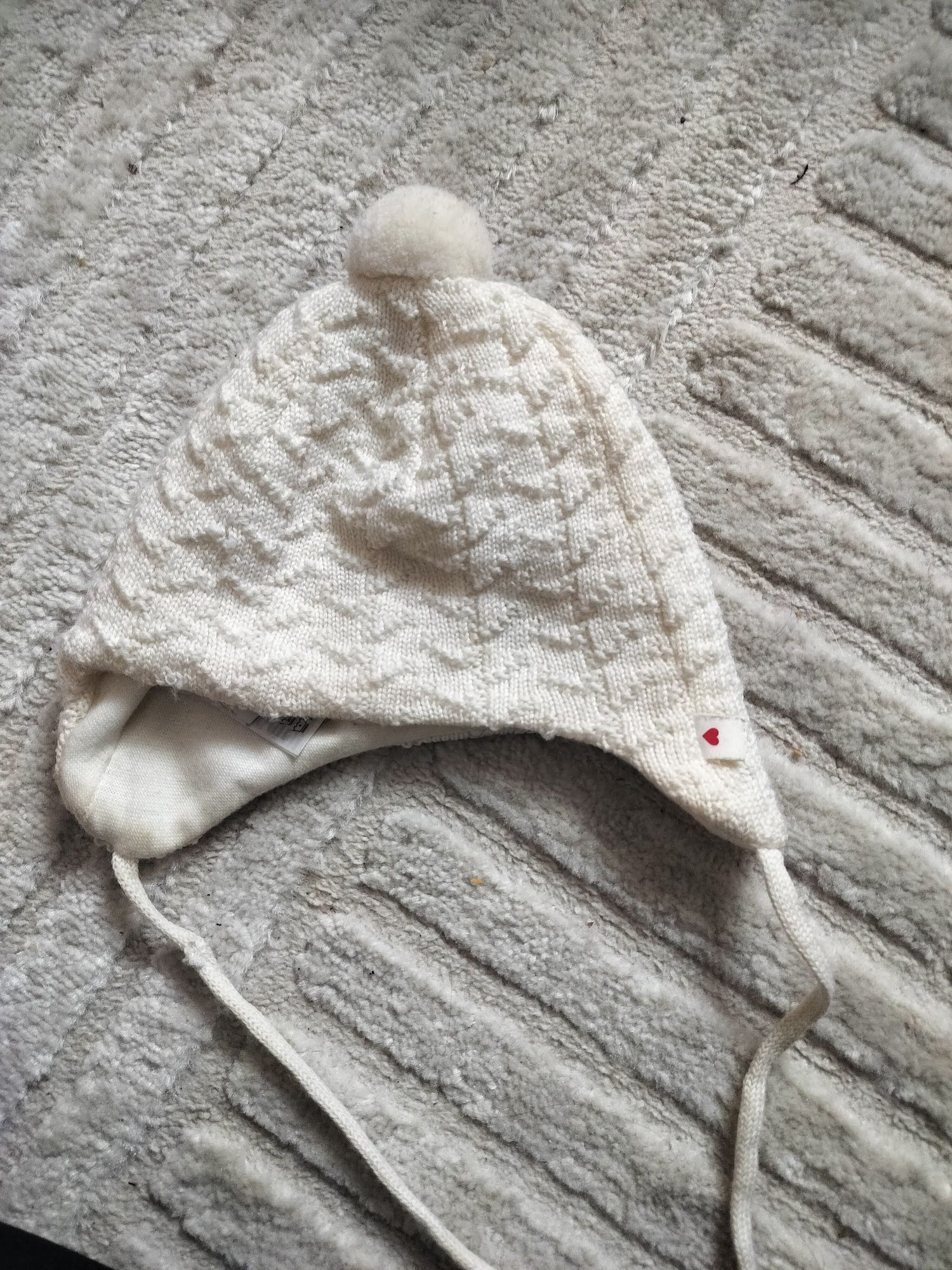 Czapka zimowa Reima pure Marino wool wełna kremowa 2-4 miesiące z metk