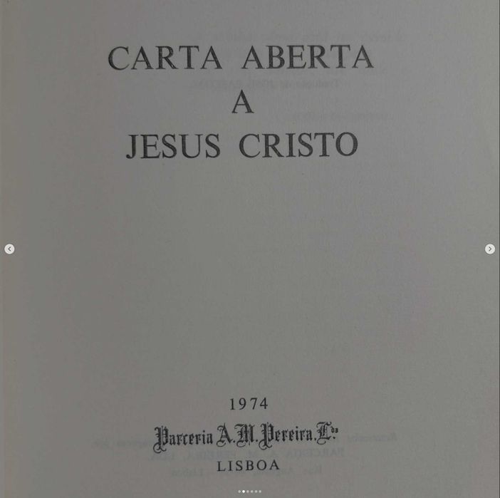 Carta aberta a Jesus Cristo Autor: Bruckberger