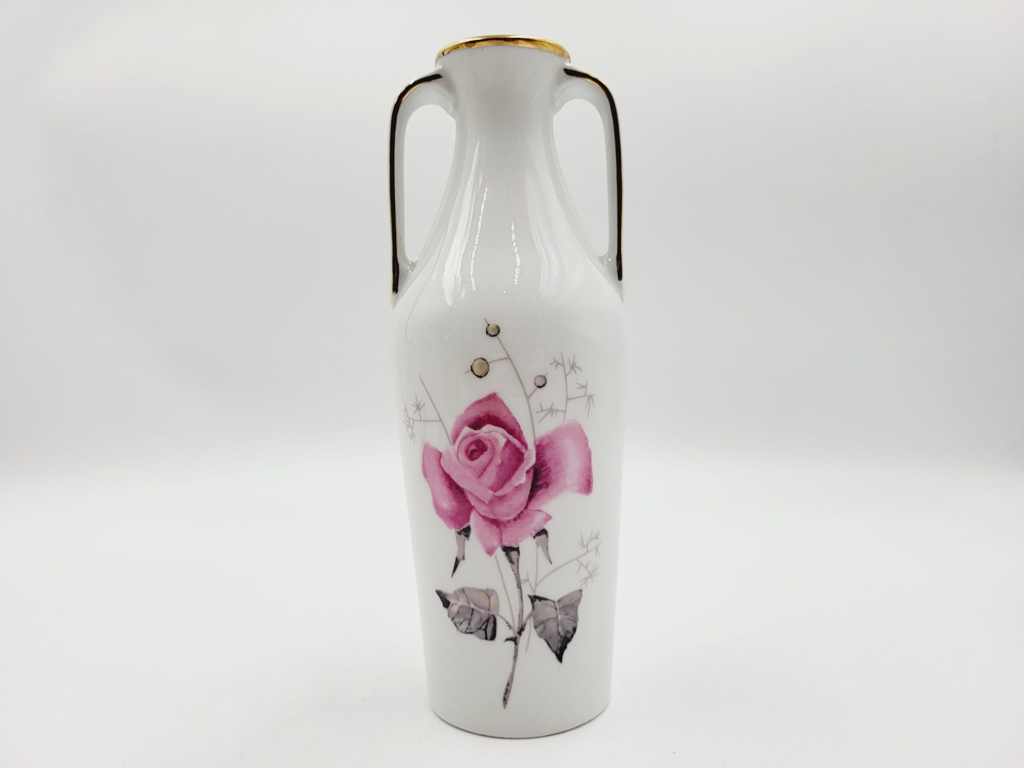 Porcelanowa amfora wazon w róże Wawel