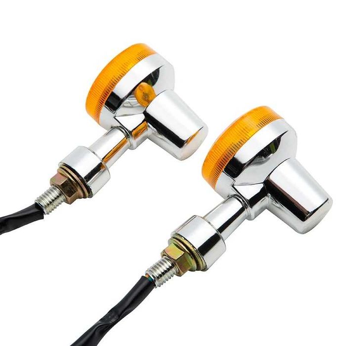 Piscas Redondos com Lâmpada de Filamento - Luz Âmbar Universal 12V