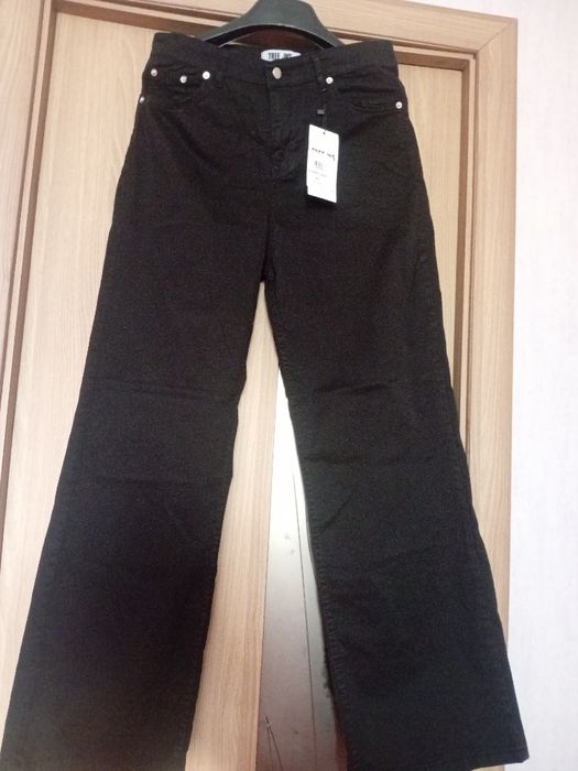 Джинси чорні палаццо жіночі xl розмір,штани котонові на високу дівчину