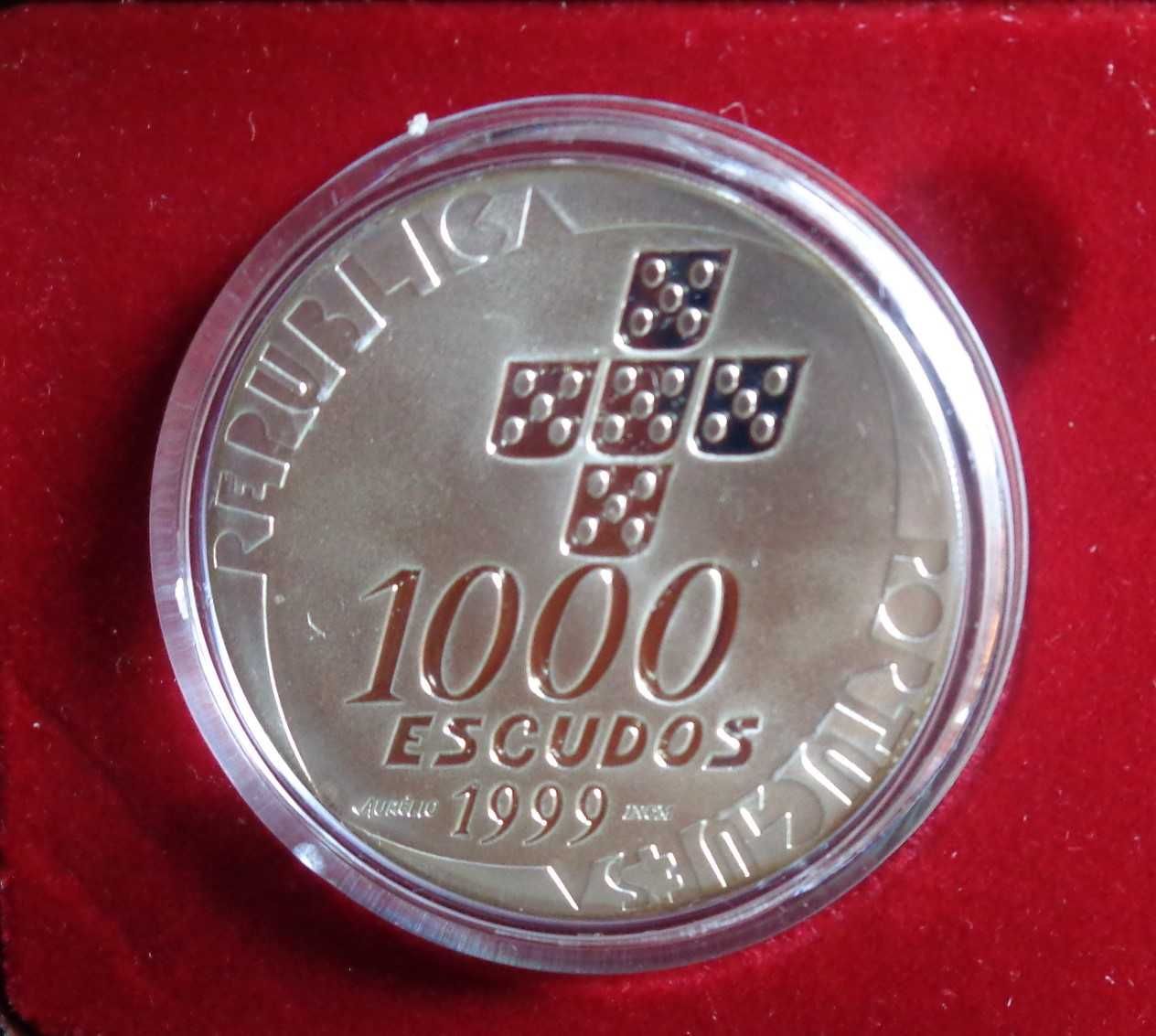 Moeda 1.000 Escudos Prata Proof XXV Aniversário 25 Abril