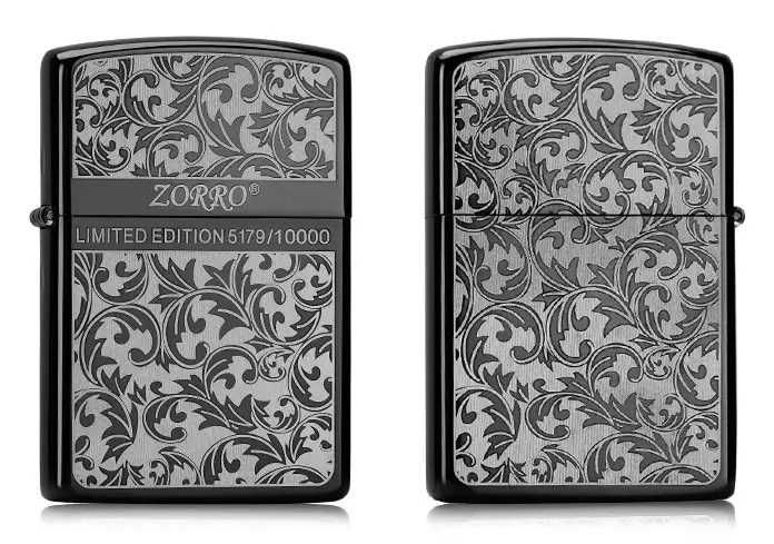Зажигалка бензиновая Zorro Limited Edition Lace Black