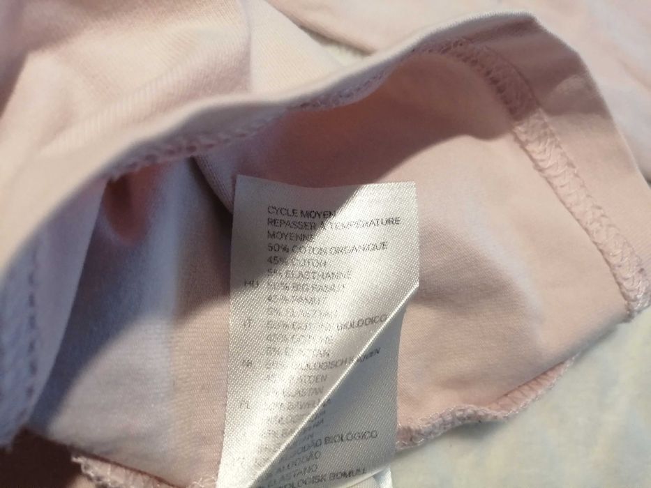 Koszulka dziewczęca, długi rękaw, H&M, 98-104, blady róż (Odzież)