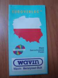 Stara mapa samochodowa Polski WZKar Euroverlag
