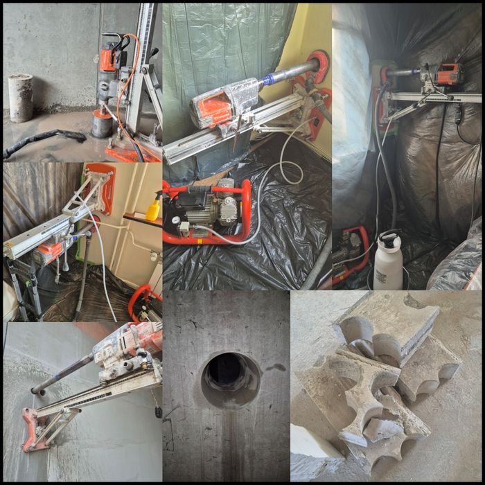 Przewierty w Betonie Cegle Kamieniu Asfalcie do 500mm.