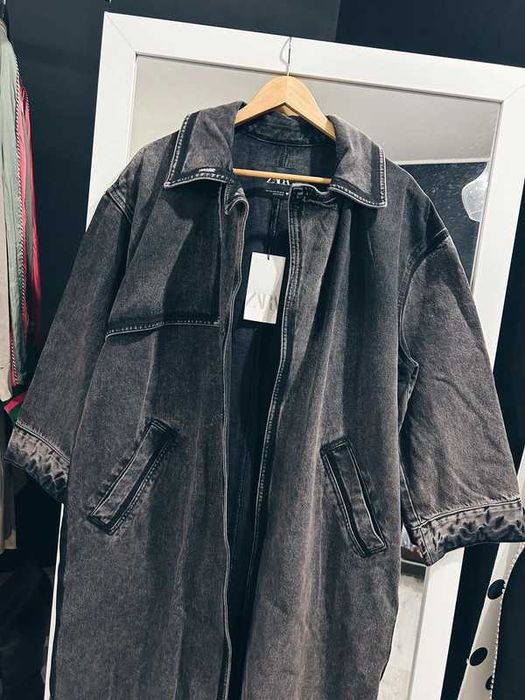 Plaszcz jeansowy Zara trencz xs/s oversize