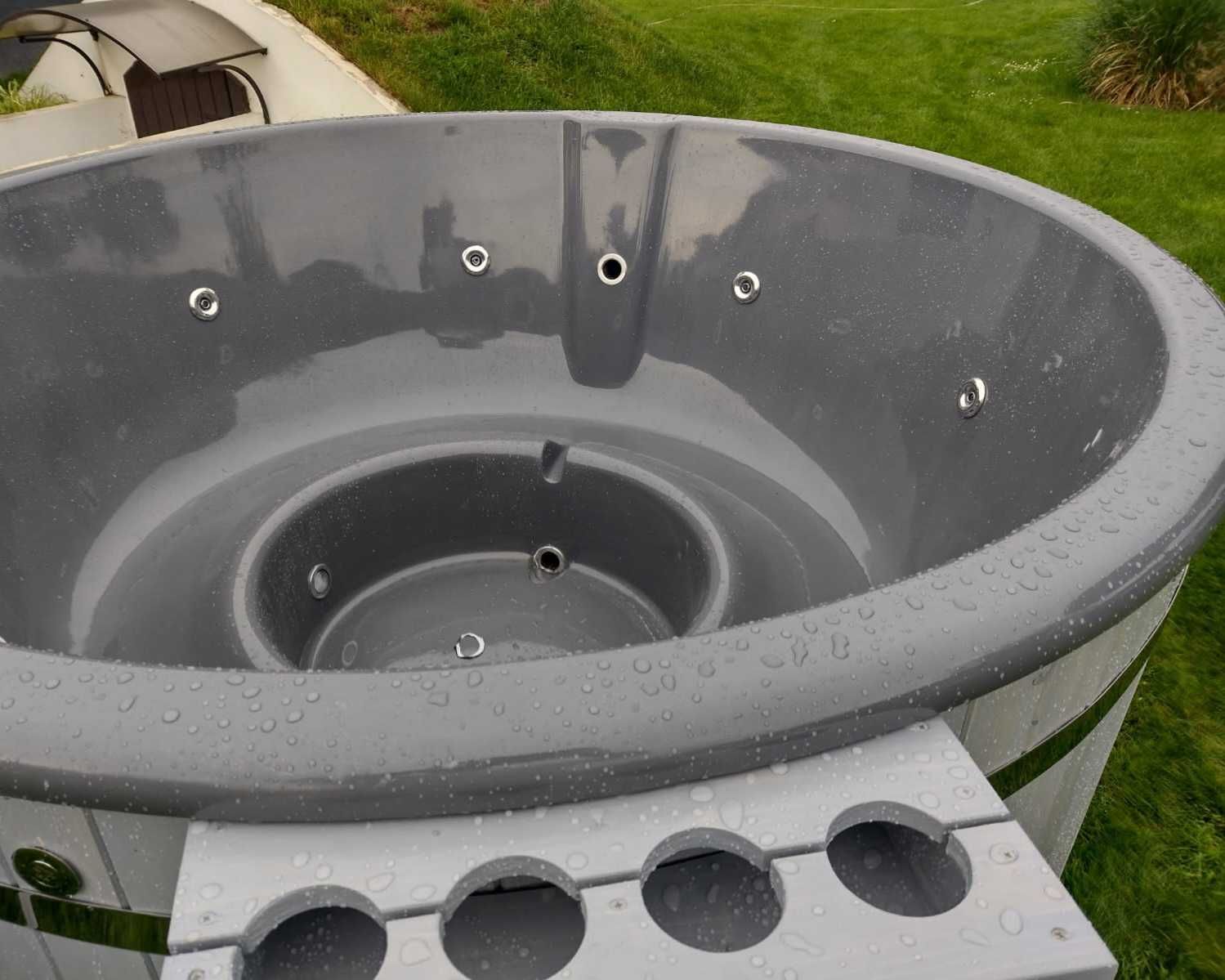 Balia ogrodowa z piecem, jakuzzi, gorąca beczka, wanna z masażem spa