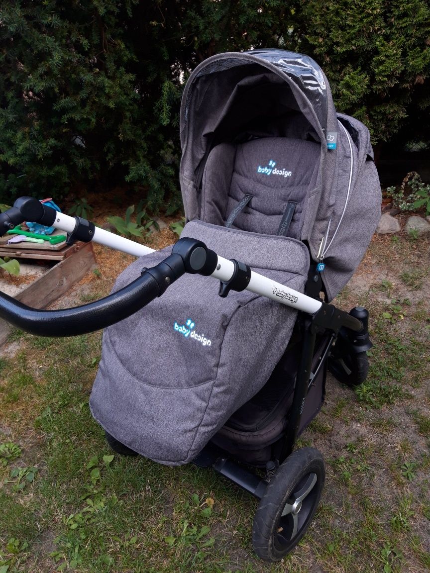 Wózek Baby Design Husky szaro czarny 2 w 1