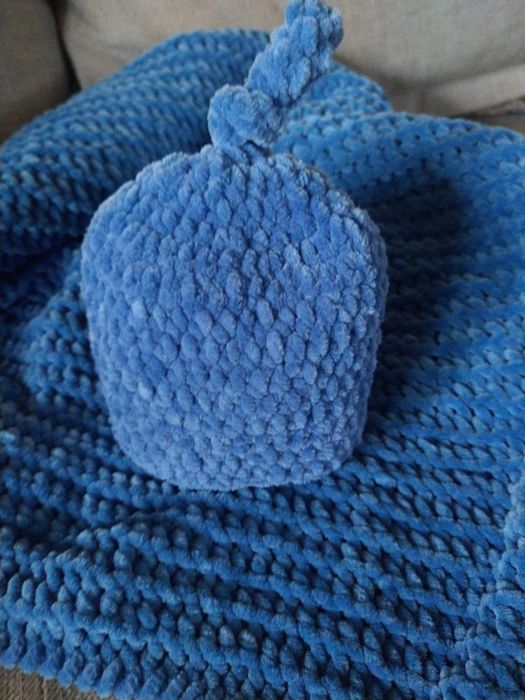 Kocyk i czapka, komplet, nowy, chłopiec, handmade