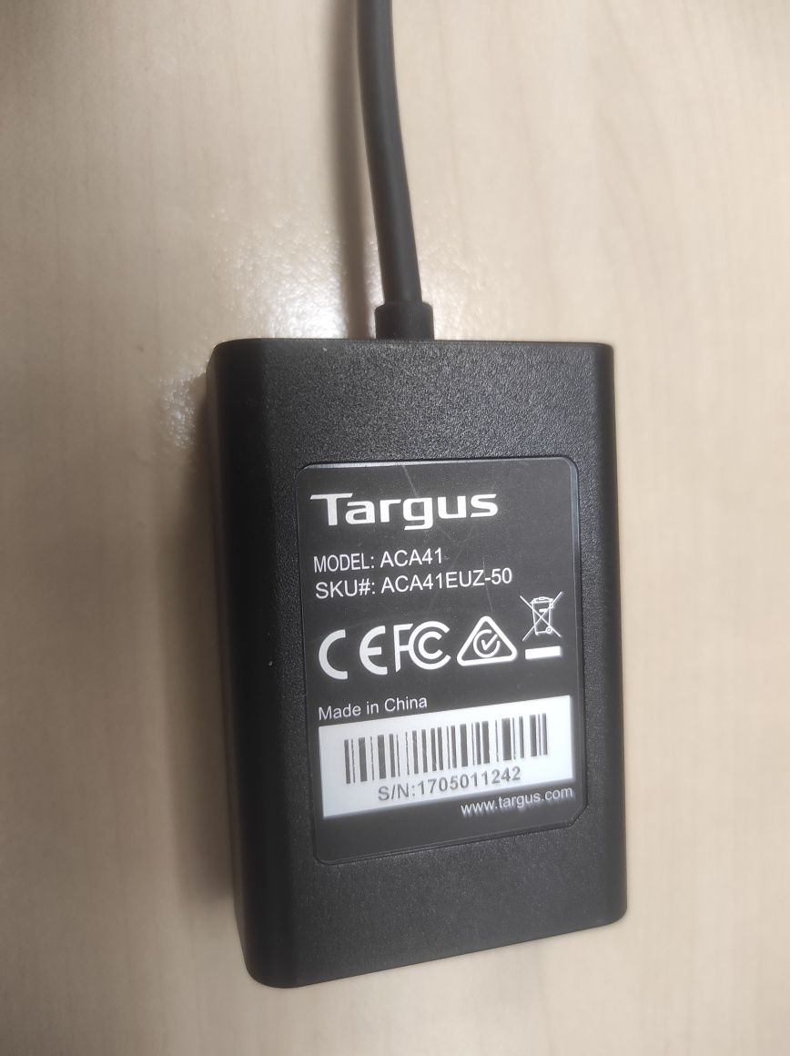 Cabo Adaptador Targus ACA41EU USB-C USB A/DC