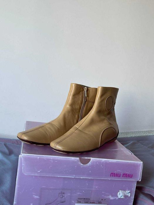 Нові вінтажні Miu Miu шкіряні італійські напівчеревики Calzature Donna