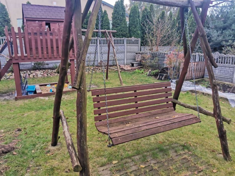 Huśtawka dębowa dla 3 osób