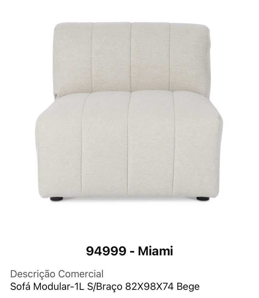 Sofá bege modular novo, marca KINDA