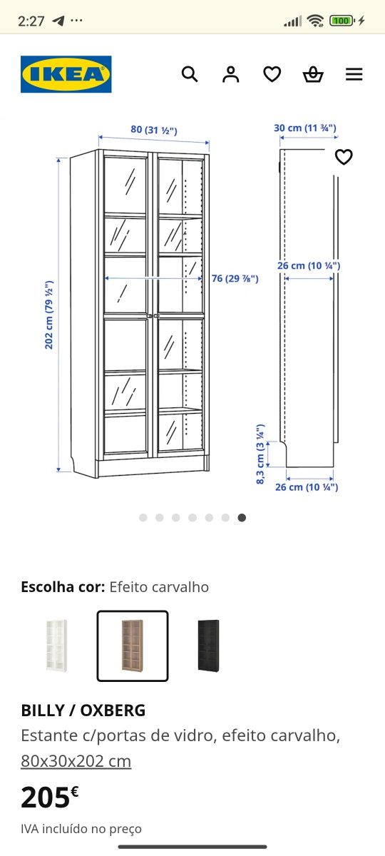 Armário IKEA Billy Oxberg