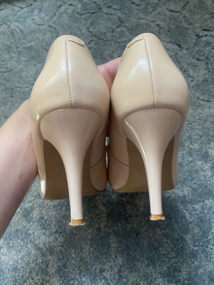 Skórzane szpilki buty na obcasie skóra eleganckie klasyczne czółenka
