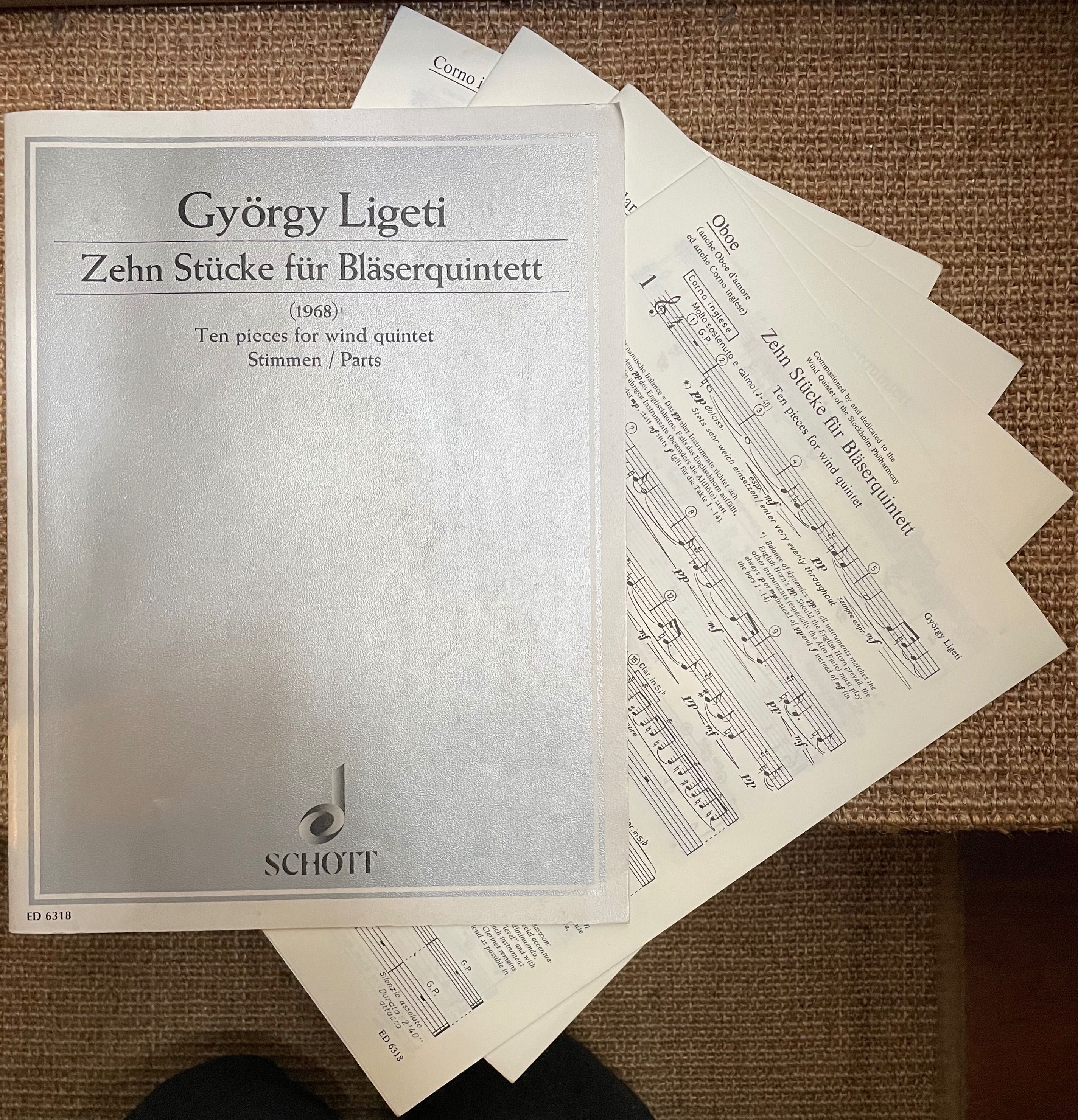 György Ligeti — Ten Pieces for Wind Quintet (Partitura / Partes)